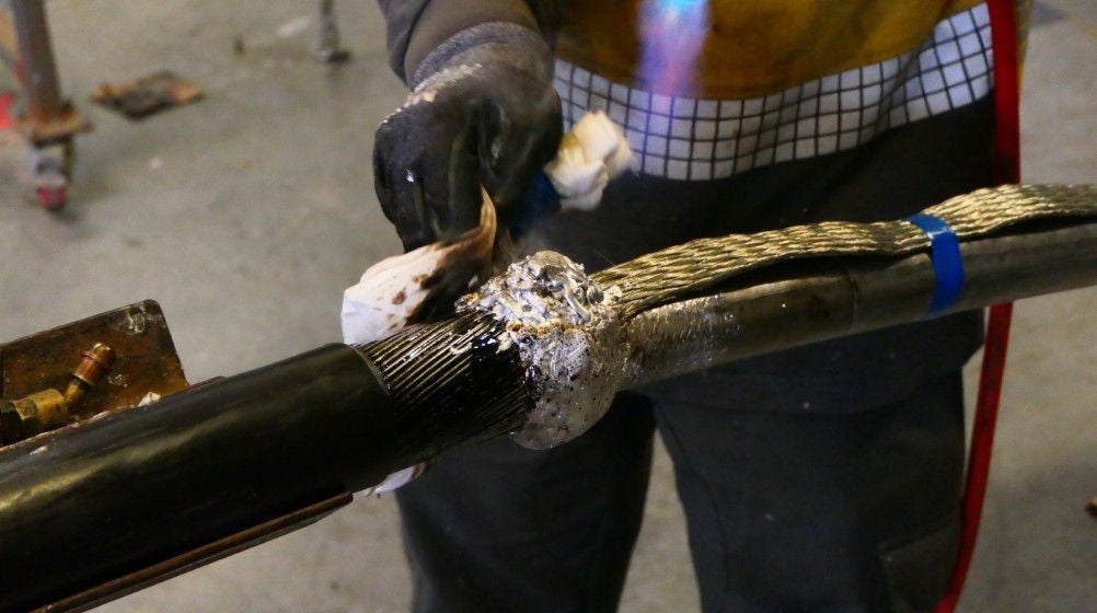 Welding an Electric Cable