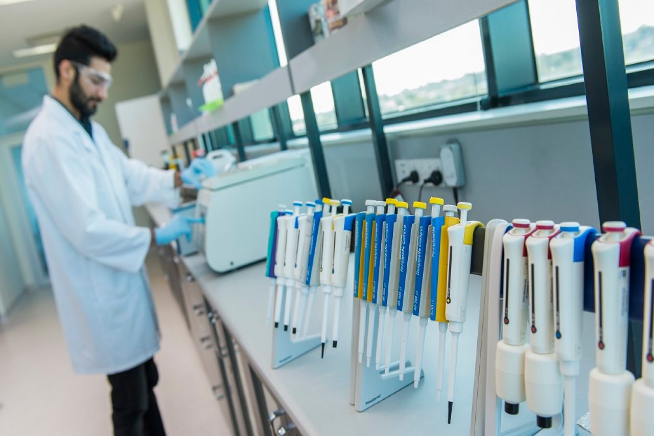 Student undertakes a laboratory exercise in a training lab.